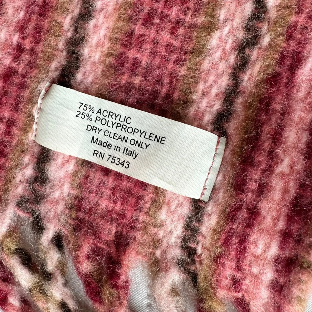 Nido Notte Striped Throw Blanket  Pink Brown Good